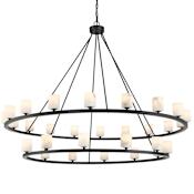 Crystorama Lighting Group Aragon 30 Light 59" Wide LED Ring Chandelier Matte Black