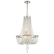 Crystorama Lighting Group Arcadia 4 Light 18" Wide Crystal Empire Chandelier with Hand Cut Crystal Accents Antique Silver