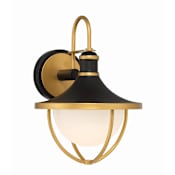 Crystorama Lighting Group Atlas 14" Tall Outdoor Wall Sconce Matte Black / Textured Gold