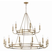 Crystorama Lighting Group Bailey 18 Light 48" Wide Taper Candle Ring Chandelier Aged Brass