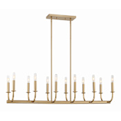 Crystorama Lighting Group Bailey 12 Light 42" Wide Linear Chandelier Aged Brass