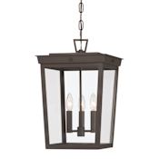 Crystorama Lighting Group Belmont 3 Light 12" Wide Outdoor Taper Candle Pendant Twilight Bronze