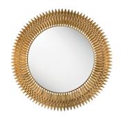 Crystorama Lighting Group Broche 46-3/4" Circular / Sunburst Flat Steel Framed Accent Mirror Antique Gold