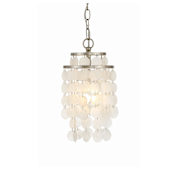 Crystorama Lighting Group Brielle 7" Wide Mini Pendant with Shell Shade Antique Silver