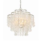 Crystorama Lighting Group Brielle 4 Light 18" Wide Chandelier with Shell Shade Antique Silver