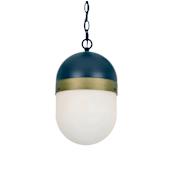 Crystorama Lighting Group Brian Patrick Flynn for Capsule 8" Wide Mini Pendant Matte Black / Textured Gold