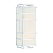 Crystorama Lighting Group Danielson 2 Light 18" Tall Wall Sconce with Silk Shade Polished Nickel