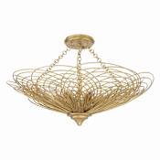 Crystorama Lighting Group Doral 24" Wide 6 Light Semi-Flush Bowl Ceiling Fixture Renaissance Gold