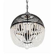 Crystorama Lighting Group Duval 3 Light 12" Wide Pendant with Frosted Glass Beads Matte Black