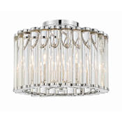 Crystorama Lighting Group Elliot 4 Light 15" Wide Semi-Flush Drum Ceiling Fixture with Clear Glass Shade Polished Nickel