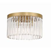 Crystorama Lighting Group Emory 4 Light 15" Wide Flush Mount Drum Ceiling Fixture Modern Gold