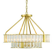 Crystorama Lighting Group Farris 6 Light 25" Wide Waterfall Chandelier Aged Brass