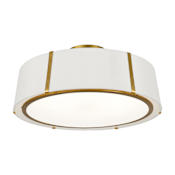 Crystorama Lighting Group Fulton 6 Light 24" Wide Semi-Flush Ceiling Fixture / Pendant with Silk Shade Antique Gold