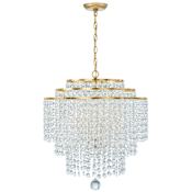 Crystorama Lighting Group Gabrielle 6 Light 22" Wide Crystal Chandelier with Faceted Hand Cut Crystal Accents Antique Gold