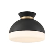 Crystorama Lighting Group Gidget 2 Light 15" Wide Flush Mount Ceiling Fixture Matte Black / Vibrant Gold