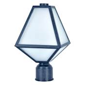 Crystorama Lighting Group Glacier 16" Tall Outdoor Single Head Post Light with Frosted Glass Shade Black Charcoal
