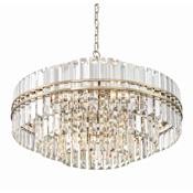 Crystorama Lighting Group Hayes 16 Light 28" Wide Crystal Waterfall Chandelier with a Crystal Shade Aged Brass