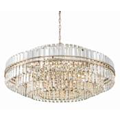 Crystorama Lighting Group Hayes 32 Light 41" Wide Crystal Waterfall Chandelier Aged Brass