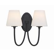 Crystorama Lighting Group Juno 2 Light 13" Tall Wall Sconce Black Forged