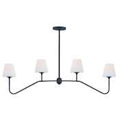 Crystorama Lighting Group Keenan 48" Wide 4 Light Linear Chandelier Black Forged