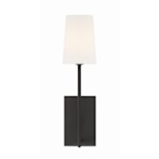 Crystorama Lighting Group Lena 18" Tall Wall Sconce with Silk Shade Black Forged