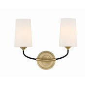 Crystorama Lighting Group Niles 2 Light 12" Tall Wall Sconce Black Forged / Modern Gold