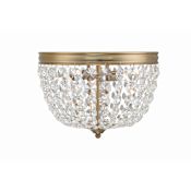Crystorama Lighting Group Nola 2 Light 12" Wide Flush Mount Bowl Ceiling Fixture Vibrant Gold