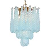 Crystorama Lighting Group Ollie 4 Light 14" Wide Pendant / Converts to Semi-Flush Aged Brass / Blue