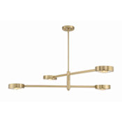 Crystorama Lighting Group Orson 4 Light 54" Wide Crystal Linear Chandelier Modern Gold