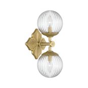 Crystorama Lighting Group Orly 2 Light 16" Tall Wall Sconce Aged Brass / Clear