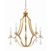 Crystorama Lighting Group Perry 5 Light 26" Wide Crystal Candle Style Chandelier Antique Gold
