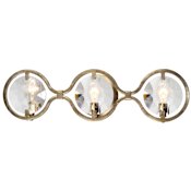 Crystorama Lighting Group Quincy 3 Light 25" Wide Vanity Light with Clear Faceted Crystal Shades Distressed Twilight