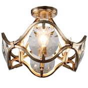 Crystorama Lighting Group Quincy 4 Light 16" Wide Semi-Flush Ceiling Fixture with Clear Faceted Crystal Shades Distressed Twilight