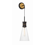 Crystorama Lighting Group Quinn 19" Tall LED Wall Sconce Matte Black / Textured Gold