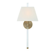 Crystorama Lighting Group Renee 22" Tall Wall Sconce with Silk Shade Aged Brass