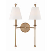 Crystorama Lighting Group Riverdale 2 Light 15" Tall Wall Sconce Aged Brass