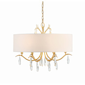 Crystorama Lighting Group Rollins 6 Light 24" Wide Crystal Drum Chandelier Antique Gold