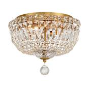 Crystorama Lighting Group Roslyn 4 Light 12" Wide Flush Mount Ceiling Fixture Aged Brass