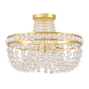 Crystorama Lighting Group Seville 3 Light 17" Wide Semi-Flush Waterfall Ceiling Fixture Aged Brass