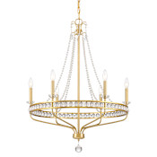 Crystorama Lighting Group Seville 6 Light 28" Wide Beaded Candle Style Chandelier Aged Brass