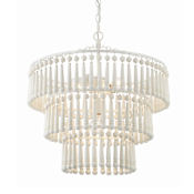 Crystorama Lighting Group Tiana 3 Light 21" Wide Beaded Waterfall Chandelier Matte White
