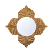 Crystorama Lighting Group Tullos 48" Circular / Floral Flat Steel Framed Accent Mirror Burnished Brass