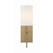 Crystorama Lighting Group Veronica 17" Tall Wall Sconce with Silk Shade Aged Brass