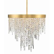 Crystorama Lighting Group Winfield 6 Light 24" Wide Crystal Waterfall Chandelier Antique Gold
