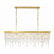 Crystorama Lighting Group Winham 6 Light 49" Wide Crystal Linear Chandelier Antique Gold