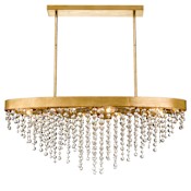 Crystorama Lighting Group Winham 8 Light 36" Wide Crystal Linear Chandelier Antique Gold