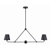 Crystorama Lighting Group Xavier 2 Light 42" Wide Linear Chandelier Matte Black