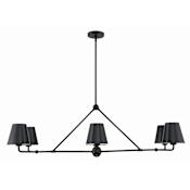 Crystorama Lighting Group Xavier 6 Light 46" Wide Linear Chandelier Matte Black