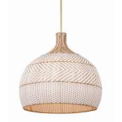 Crystorama Lighting Group Zanzibar 6 Light 26" Wide Pendant with Rattan Shade Soft Gold