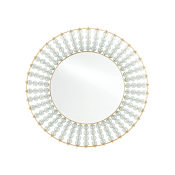 Currey and Company 42-3/4" Diameter Circular Flat Glass and Iron Framed Accent Mirror Gold Leaf